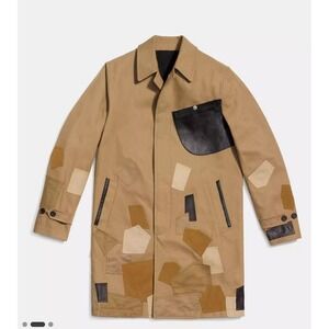 NWT Coach Genuine Leather Patchwork‎ Chore Work Jacket Trench Coat MSRP $1200